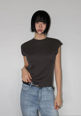 CASHMERE CAP SLEEVE KNIT