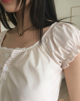 Kuya Puffed-Sleeved Short-Sleeved Blouse