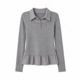 ネリス チェック レイヤード フリル Tシャツ