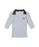 SOFT FANCY COLLAR TOP (BLUE) F26QB045