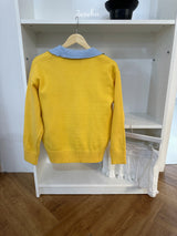 yellow wool lovely long-sleeved cardigan