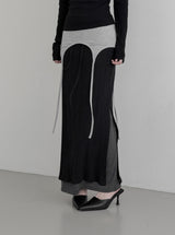 Vero Layering Color Matching Long Skirt