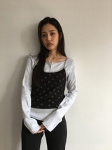 Liège button boat neck t-shirt (3color)