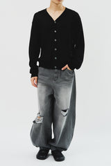 Destoryed Balloon Denim (2color)