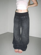 zebra wide denim pt