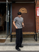 Vine sripe waffle short sleeve