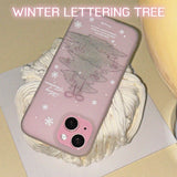 テルテルチャームセット ウィンタークリスマスツリーマット iPhoneケース