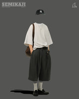 WEE Pin-tuck Stripe Bermuda Slacks