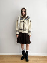 Nordic Mood Vintage Hooded Knit Cardigan