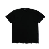 ダメージカッティングTシャツ (ブラック)