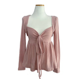 Rozy Babydoll Flare Ribbed Long Sleeve Tee