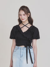 ロージーラップブラウス(Black)