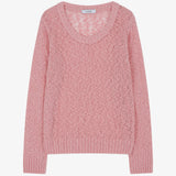 Deep Round Neck Knit Pink