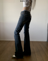 bandage y2k low-waist bootcut pants