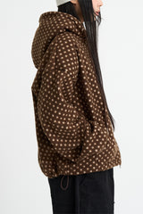 Dot fleece hood zip-up