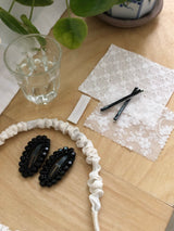 [2 pack] Lit Bobby Hair pin (Glitter Black)