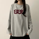 SSS logo ルーズフィットロングスリーブT
