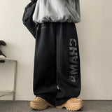 Bump Lettering wide string napping banding wide pants