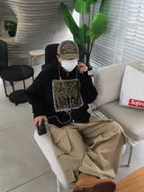 Grid Patch Work Cargo Pants 3C