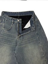 Teen Zanstripe washing denim wide pants [Long & Short]