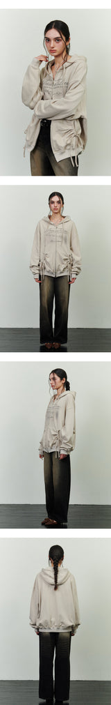 FOG 2WAY HOOD ZIP-UP beige