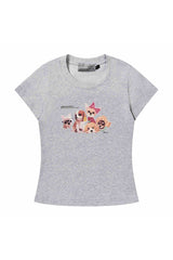 ウォーターカラードッググラフィックTシャツ