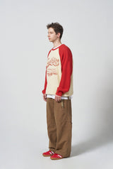 WAVE LOGO CHAIN KNIT - RED