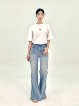 2ND REORDER EMBROIDERED FLARE JEANS code 25101