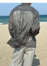[Unisex] Summer check linen shirts(2color)