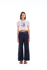 RABBIT CAT CROP T-SHIRT