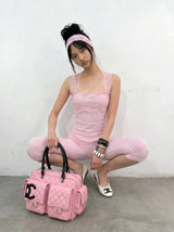 BABY PINK LACE HOLTER TOP