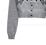 EB Argyle Crop Cardigan
