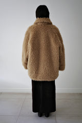 Reversible fur coat, Camel