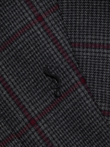 1/2 S CLEF CHECKED HALF LINE SHIRTS (GRAY/BURGUNDY)