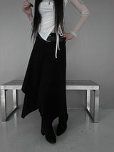 [set] belt shadow wrap skirt (2color)