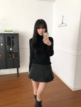 Checkered Micro Pleats Mini Skirt (2 colors)