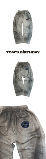TBD World Logo Spray Jogger Pants Grey