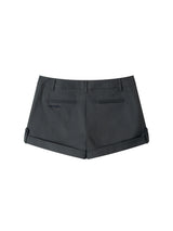BUTTON SLACKS SHORTS (CHARCOAL)