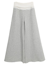 Wide banding lace bootcut pants