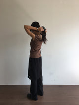Slit pleated skirt pants (2color)