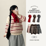 Core Soft Stripe Muffler Knit Set