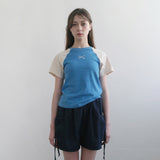 Blue/Beige Raglan T-Shirt