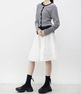 Blly Shirred Tiered Midi Skirt