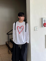 ハートスプレーレタリングロングスリーブ