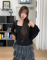 [Sleeveless + Cardigan Set] Moline Lace Layered Cardigan