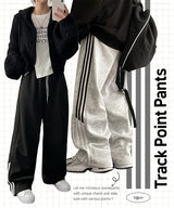 3 Line Coloring Accentuated Banded Wide Pants