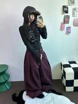 PARACHUTE TWO PINTUCK BALLOON LONG WIDE PANTS 🖤🩶💜🤎🩷5COLOR
