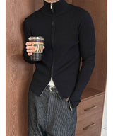 [MUSCLE FIT] Highneck warmer knit zip(3color)