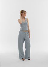 [B-BASIC] Summer Stripe Wide Banded Pants