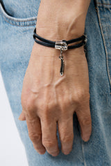ZIPPER TIE BRACELET BLACK